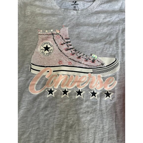 Girls Converse sequin shirt yxl - Picture 2 of 3